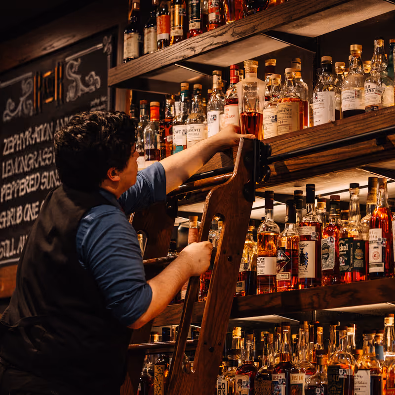 Cocktails and whiskey at Rock and Rye